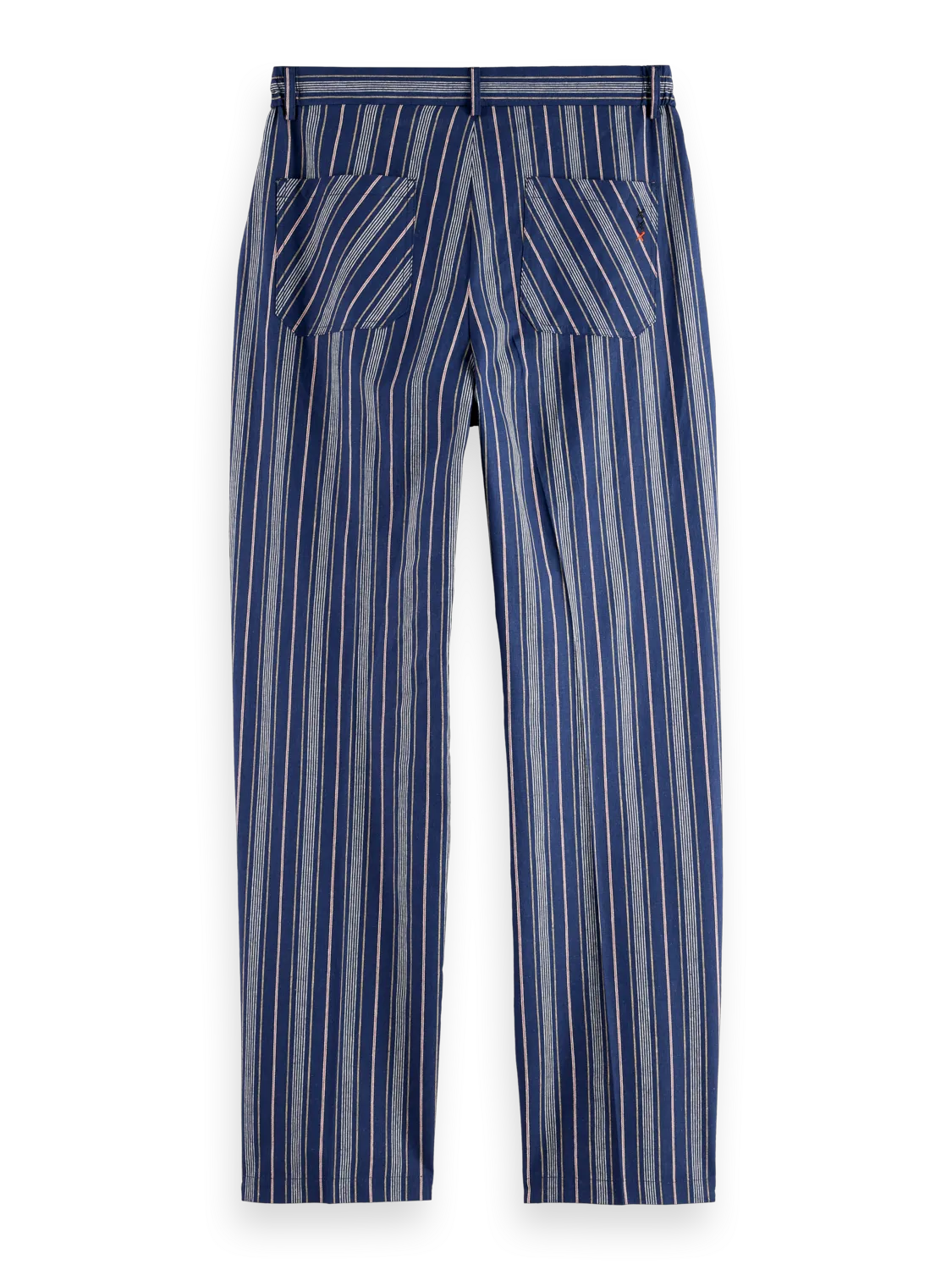 Pleated Relaxed Striped Linen-Blend Jogger