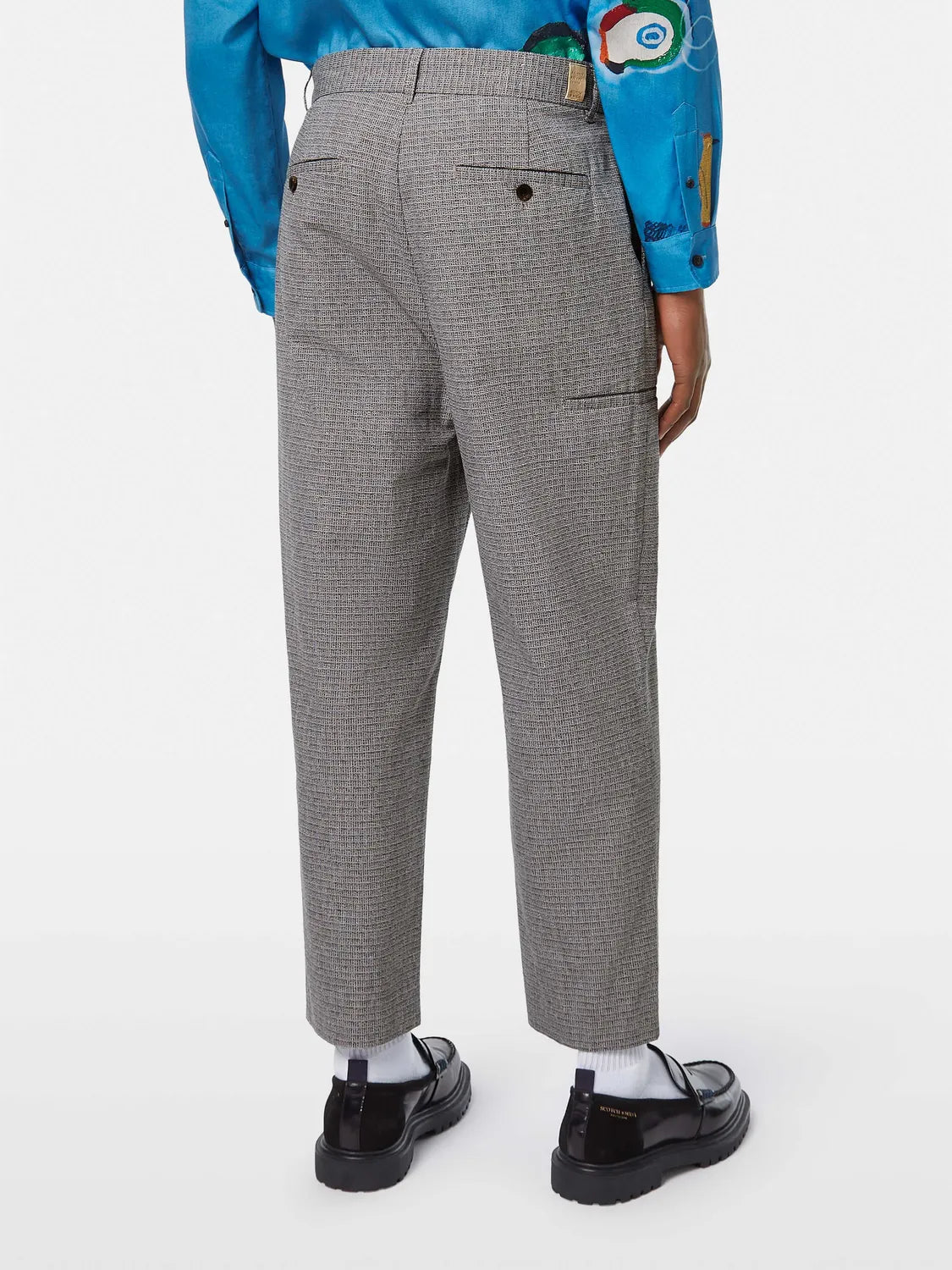 Basket-Weave Wide Fit Cotton-Linen Chino