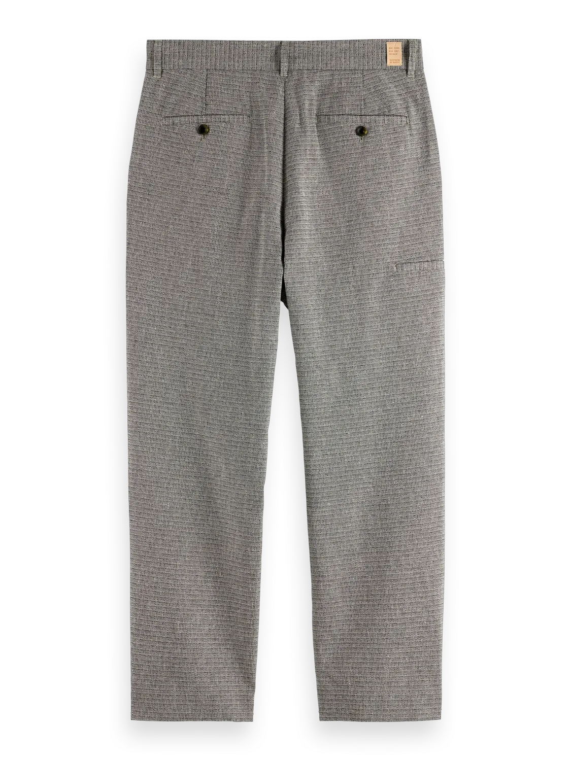 Basket-Weave Wide Fit Cotton-Linen Chino
