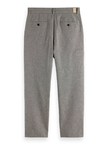 Basket-Weave Wide Fit Cotton-Linen Chino