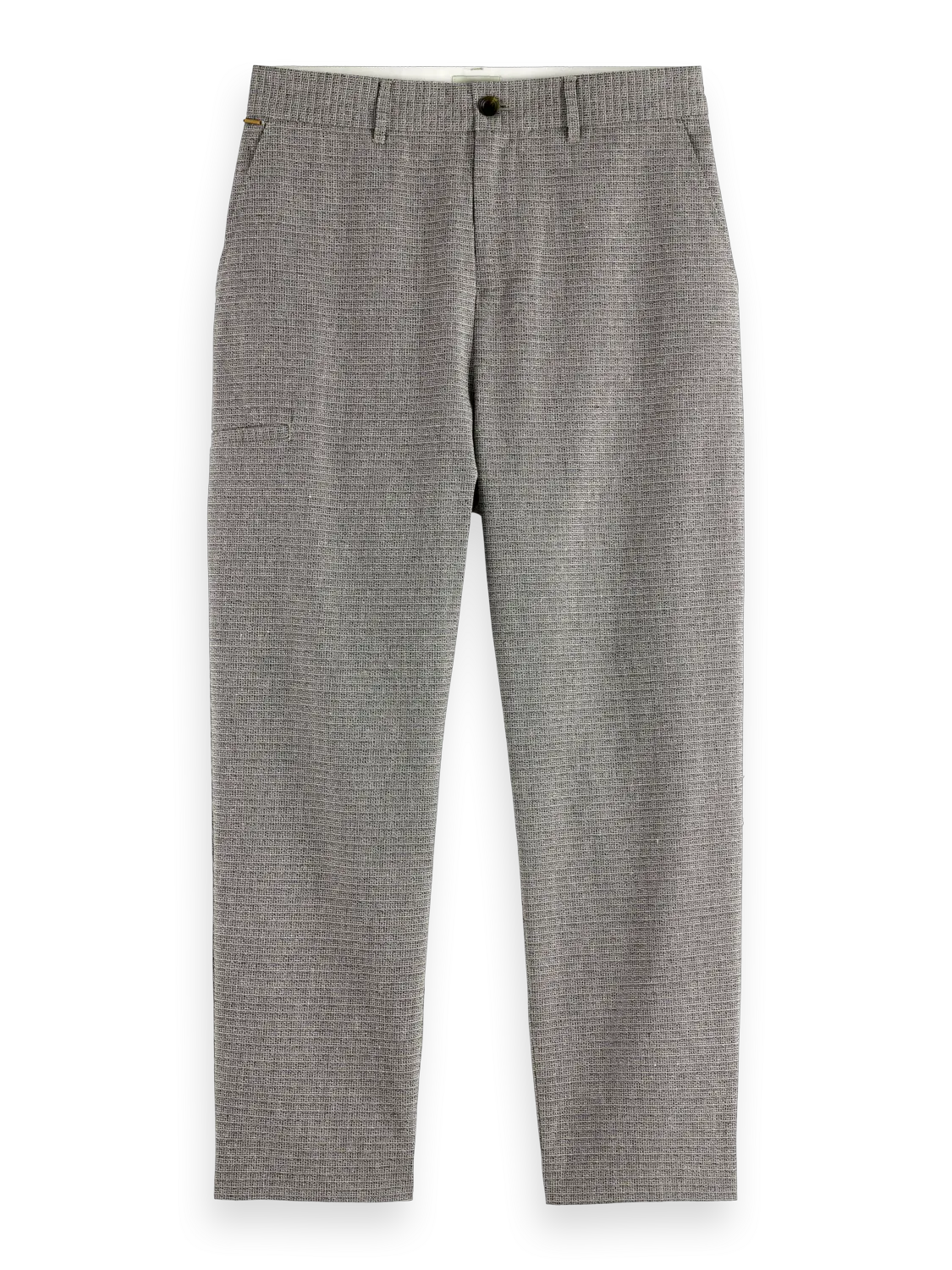 Basket-Weave Wide Fit Cotton-Linen Chino