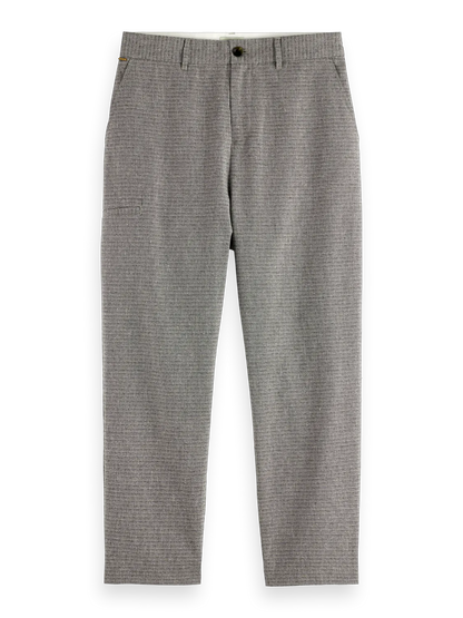 Basket-Weave Wide Fit Cotton-Linen Chino
