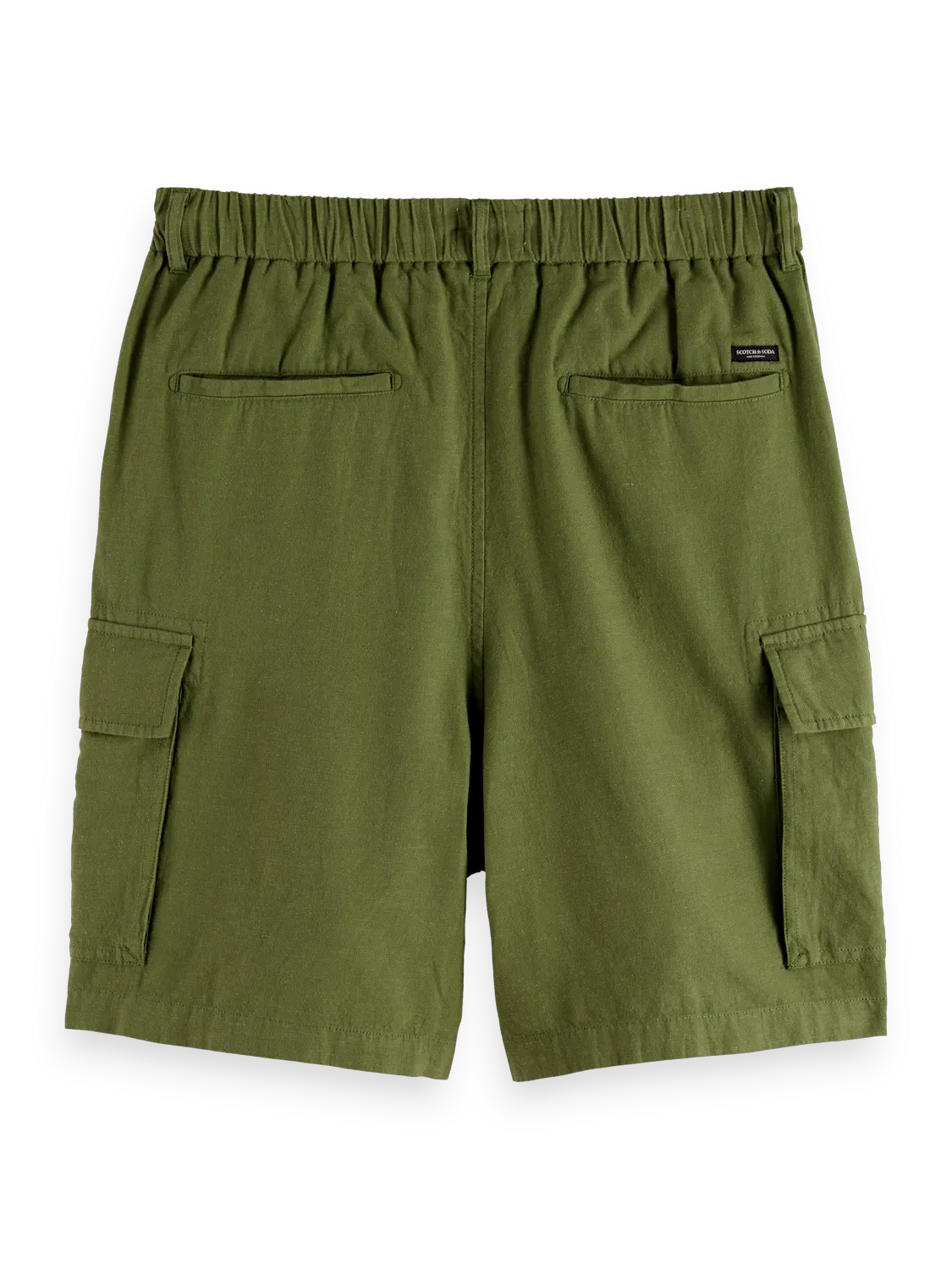 Relaxed Fit Cotton-Linen Cargo Short