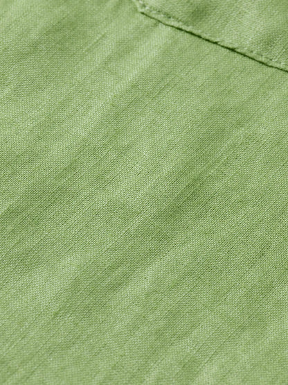 Regular Fit Linen Short Sleeve Button Down Shirt