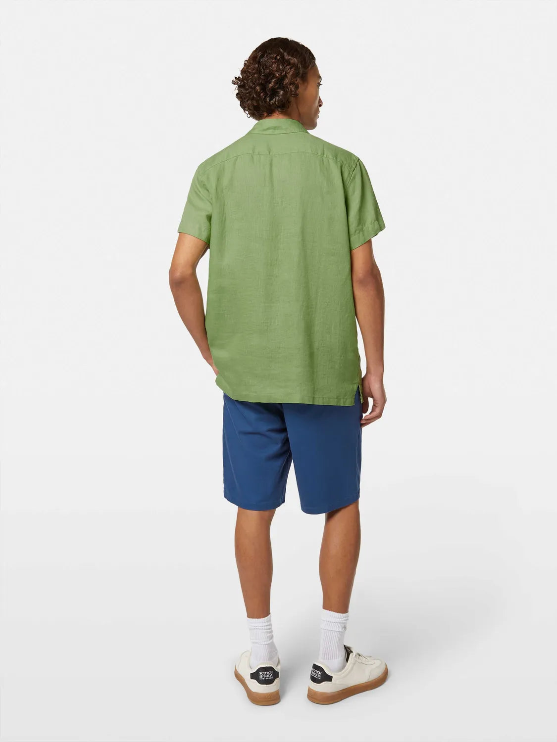 Regular Fit Linen Short Sleeve Button Down Shirt