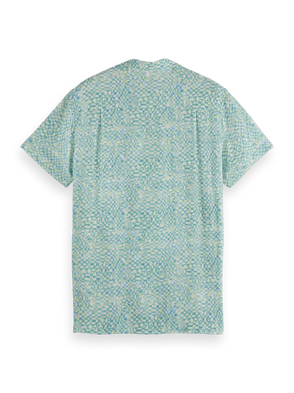 Printed Short Sleeve Regular-Fit Viscose Shirt