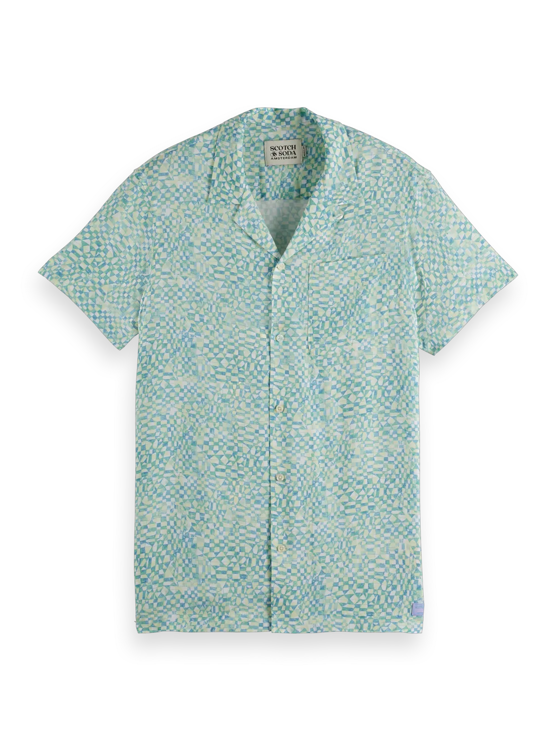 Printed Short Sleeve Regular-Fit Viscose Shirt