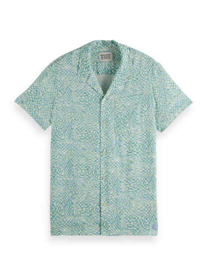 Printed Short Sleeve Regular-Fit Viscose Shirt