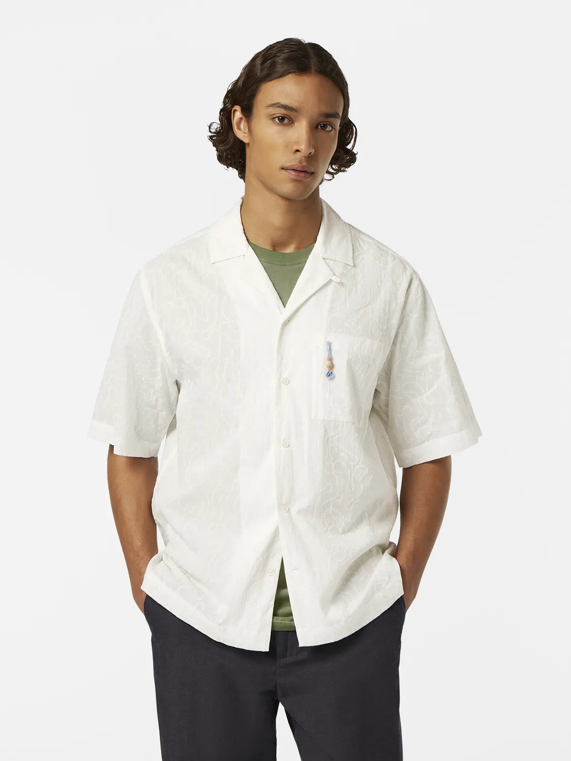Embroidered Short Sleeve Relaxed-Fit Shirt