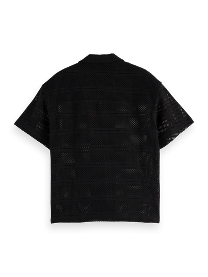 Crochet Short-Sleeved Relaxed-Fit Shirt
