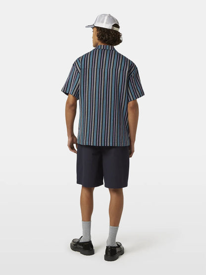 Striped Short Sleeve Relaxed-Fit Jacquard Shirt