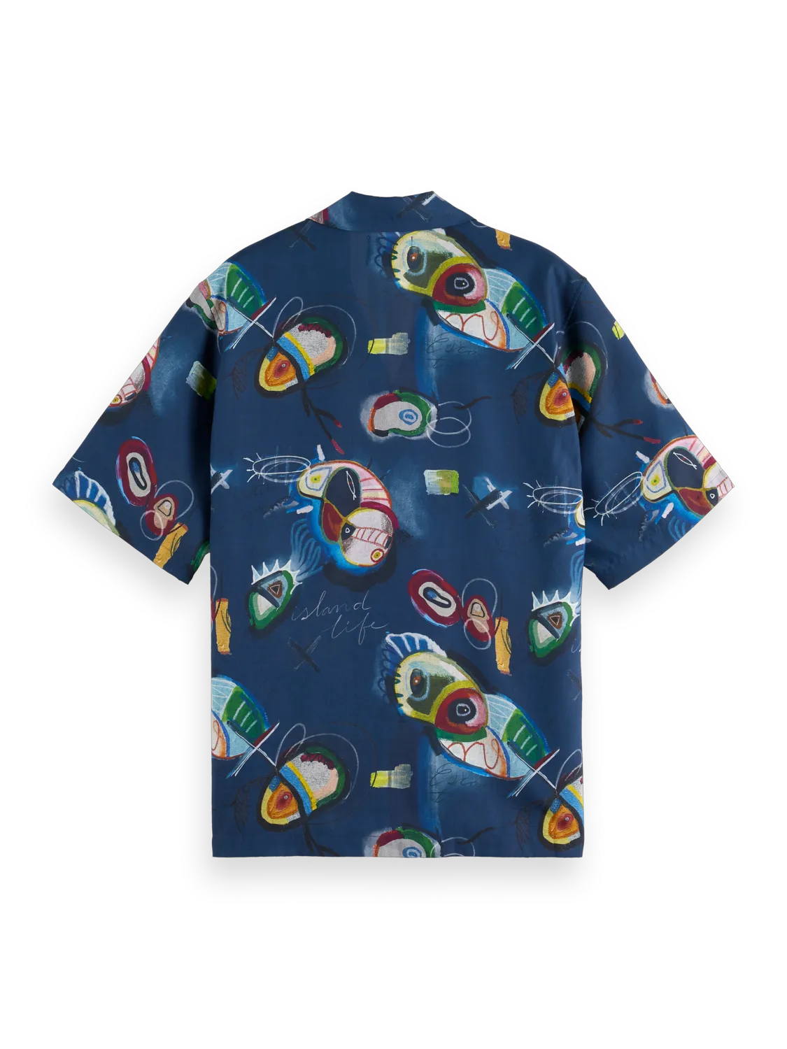 Abstract Island Short Sleeve Relaxed-Fit Tencel Shirt