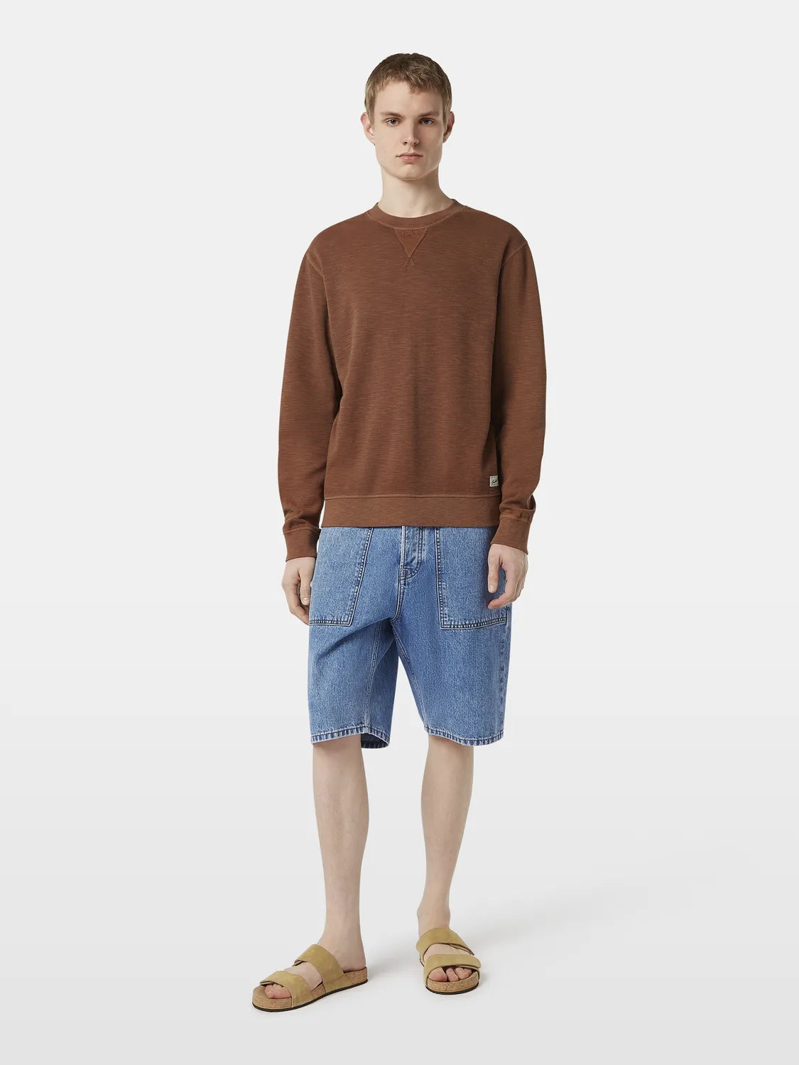 Regular-Fit Garment-Dyed Slub Sweatshirt