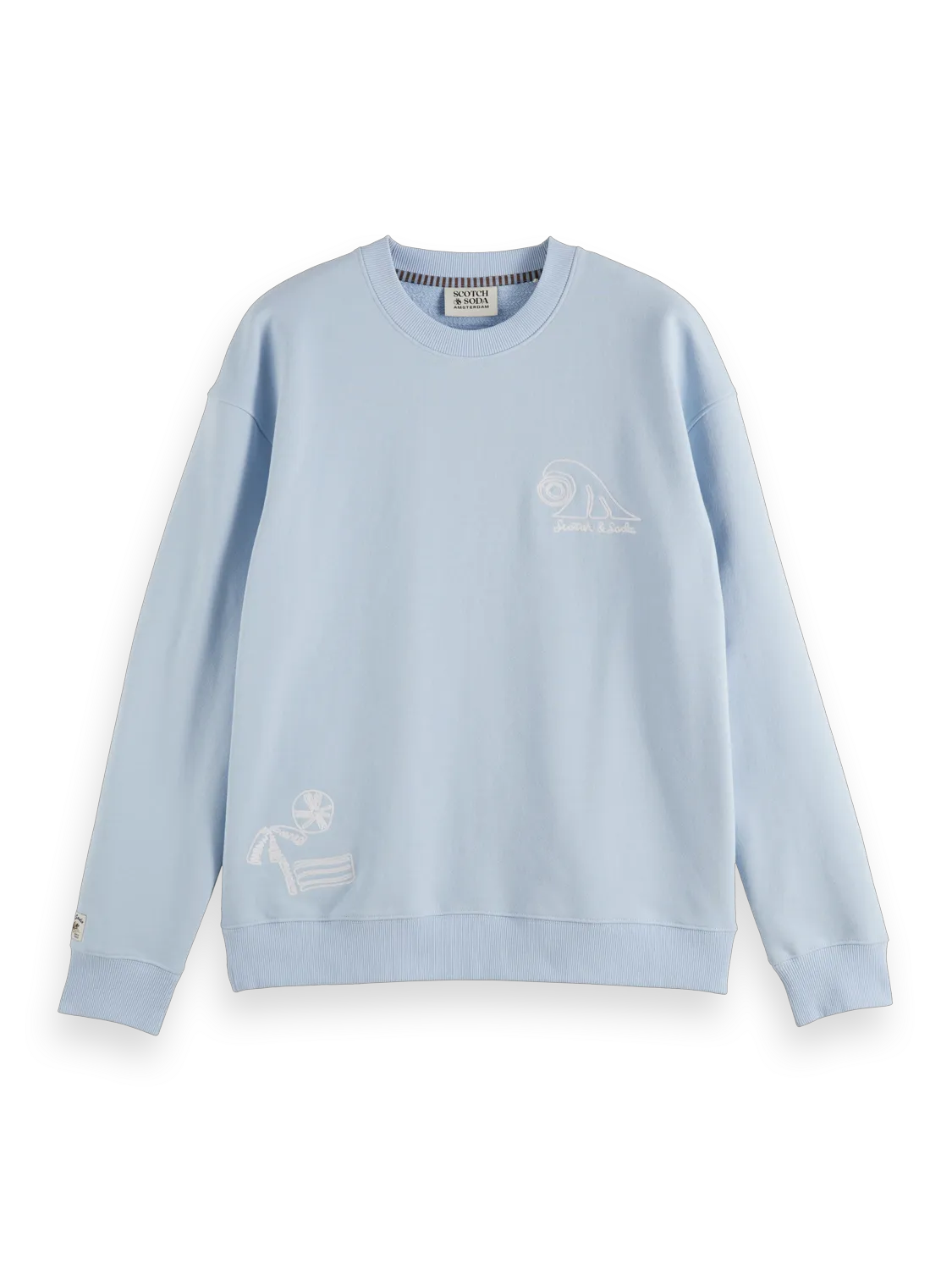 Relaxed-Fit Slub Embroidered Sweatshirt