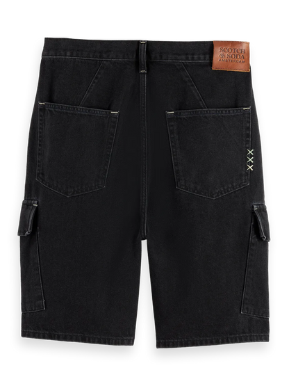 The Strand Loose Denim Cargo Short | Black Buzz
