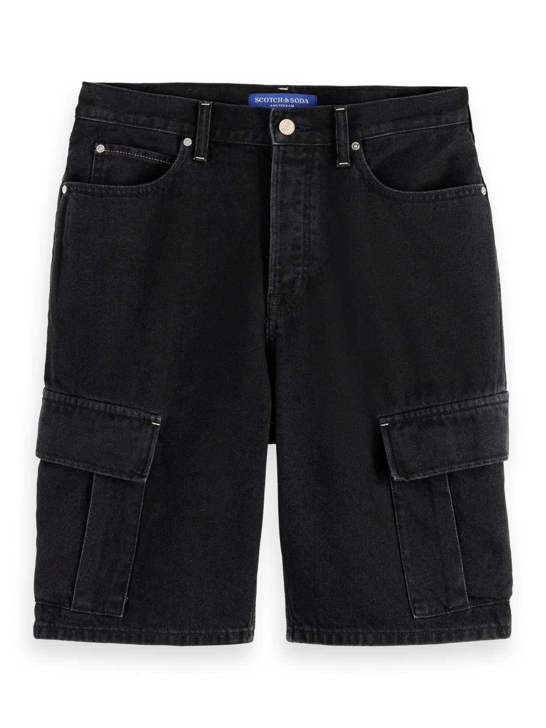 The Strand Loose Denim Cargo Short | Black Buzz
