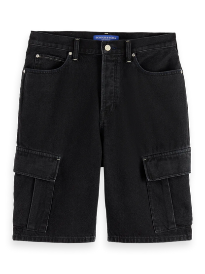 The Strand Loose Denim Cargo Short | Black Buzz