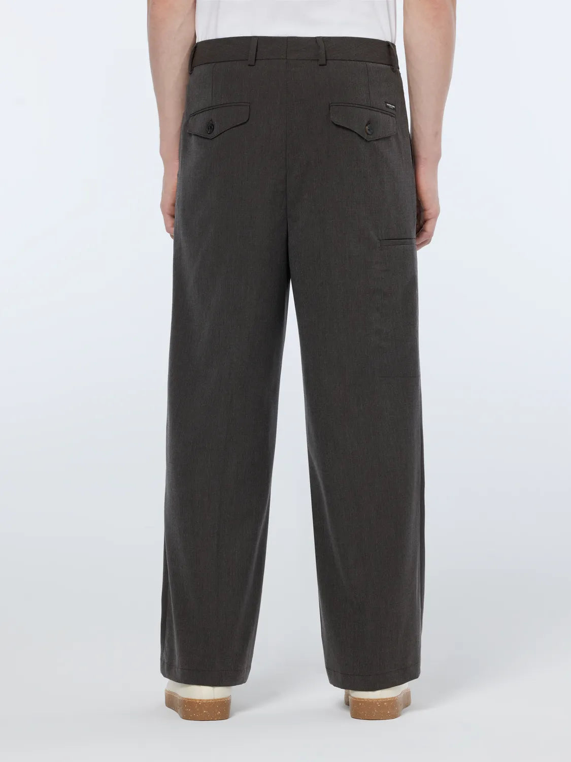 Pocket Detail Wide Fit Melange Chino