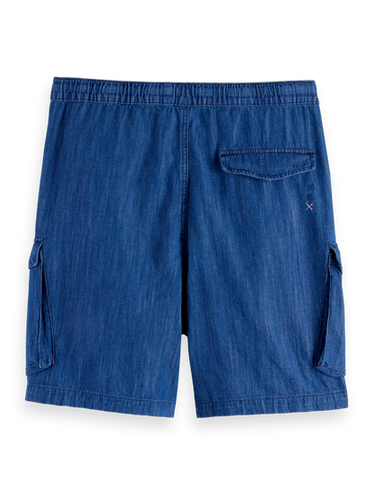 Lightweight Sporty Denim Beach Cargo Short