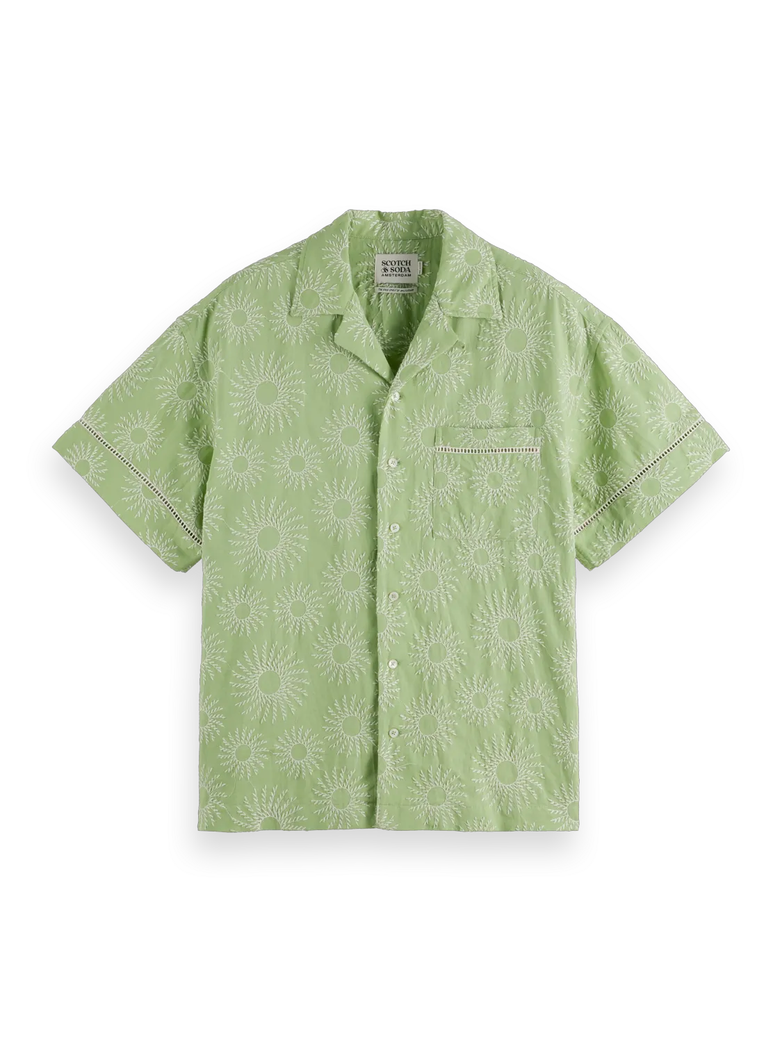 Relaxed-Fit Embroidered Linen-Blend Short Sleeve Shirt