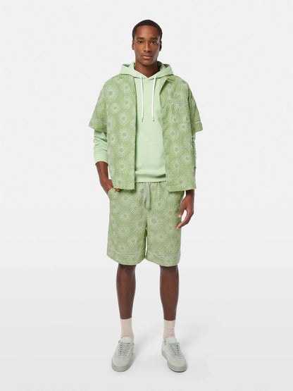 Relaxed-Fit Embroidered Linen-Blend Short Sleeve Shirt