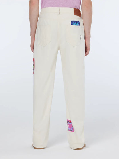 Scotch & Soda x Burton Morris Unisex Straight Leg Jeans | Ecru Love