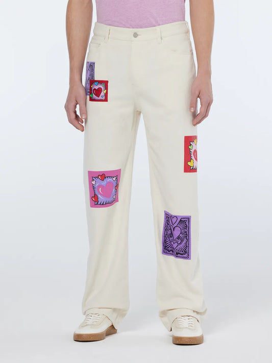 Scotch & Soda x Burton Morris Unisex Straight Leg Jeans | Ecru Love