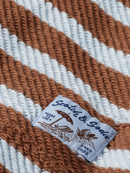Loose-Fit Striped Slub Terrycloth Hoodie