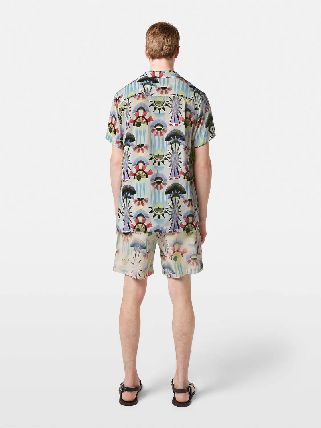 Printed Regular-Fit Viscose Short Sleeve Shirt