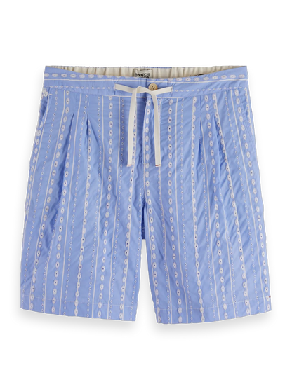 Twilt Embroidered-Stripe Seersucker Bermuda Short