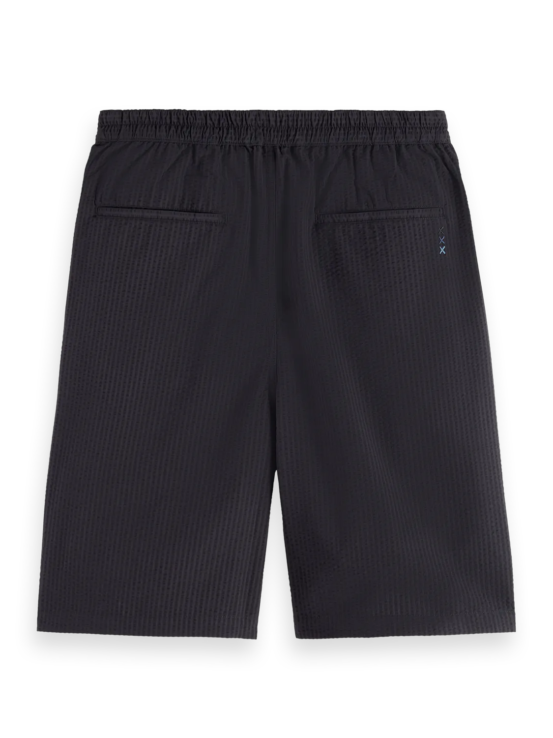 Loose Fit Pleated Seersucker Bermuda Short