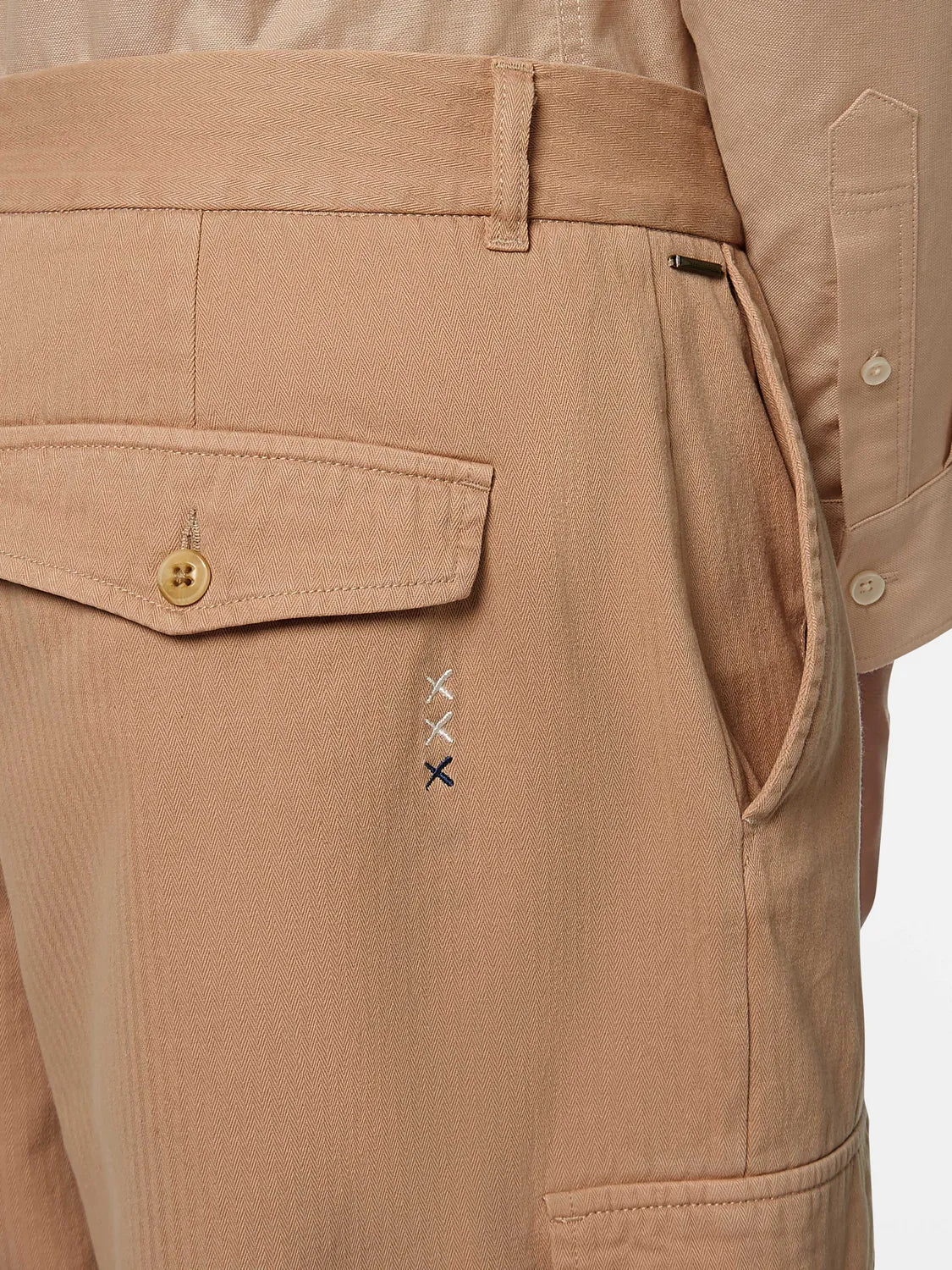 Daze Garment-Dyed Herringbone Cargo Pant