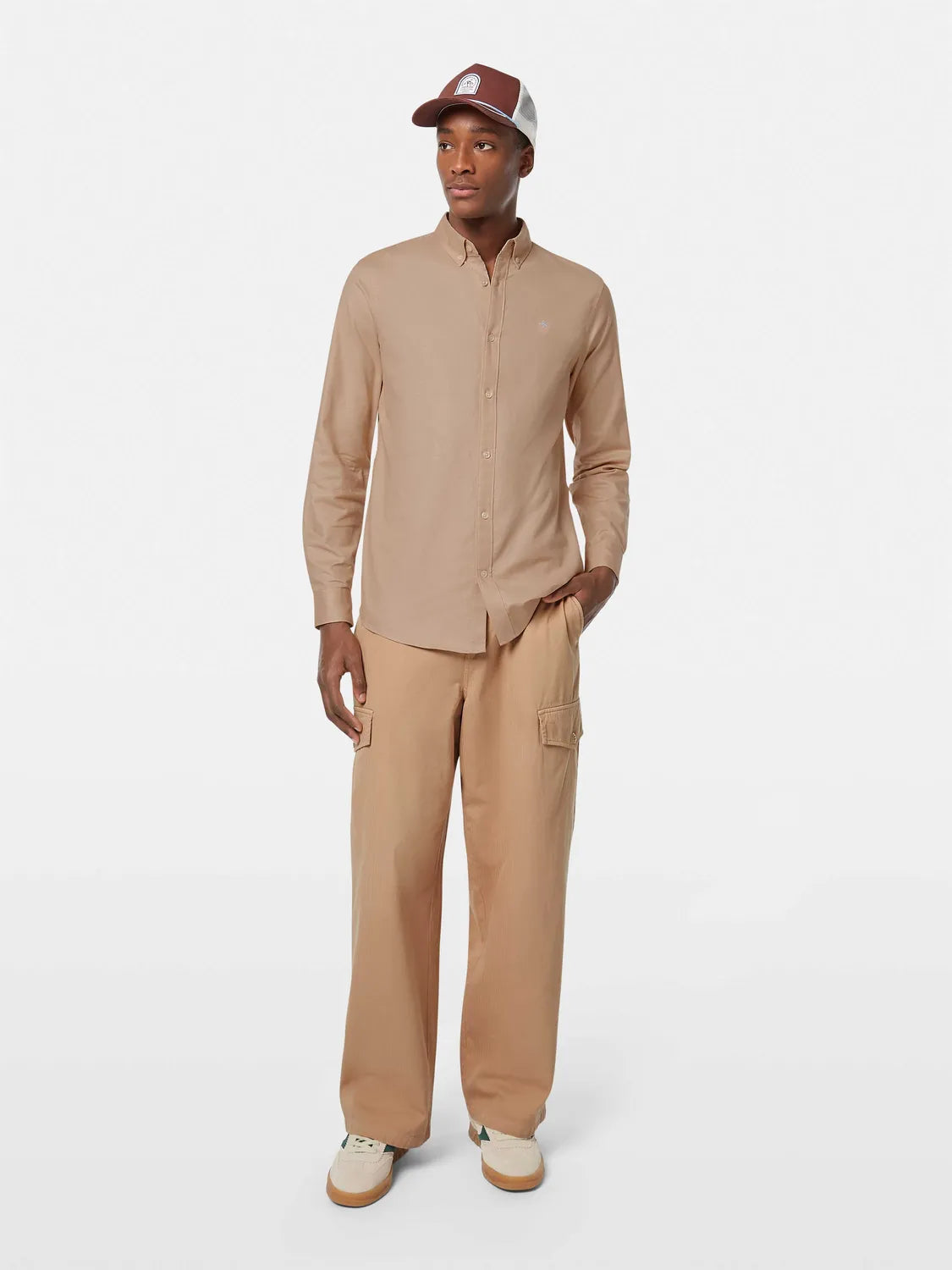 Daze Garment-Dyed Herringbone Cargo Pant