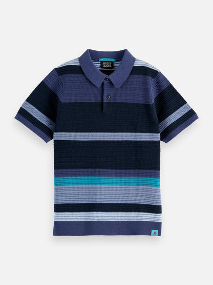 Boys' Structured Knitted Striped Polo