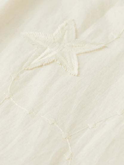 Girls' Fringe Embroidered Long-Sleeve Dress