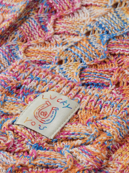Girls' Multicolor Oversized Cardigan