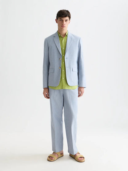 Unconstructed Linen-blend Relaxed-Fit Blazer
