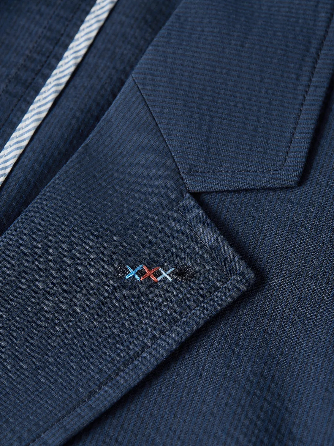 Unconstructed Cotton-Blend Seersucker Blazer