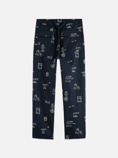 Embroidered Cotton-Blend Relaxed Straight-Fit Chino