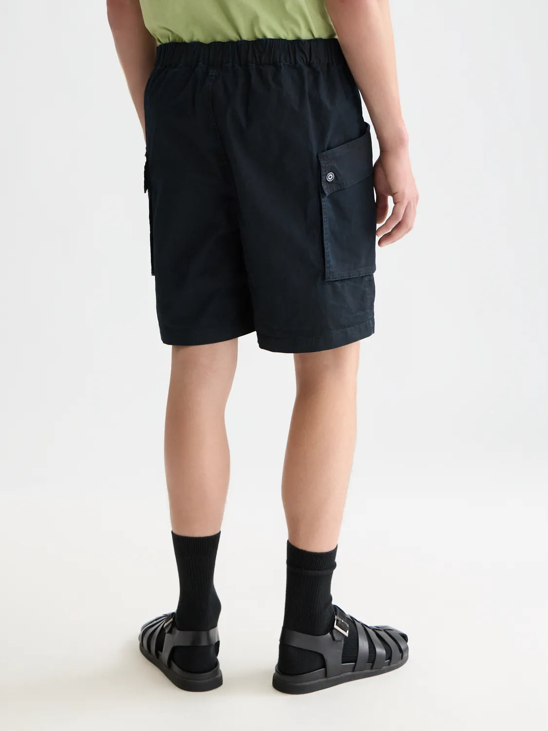Washed Cotton-Blend Cargo Loose-Fit Bermuda Shorts