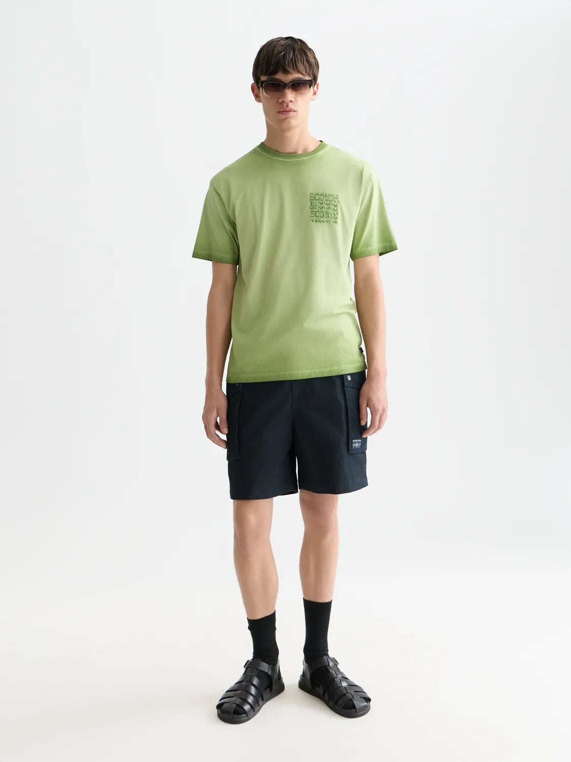 Washed Cotton-Blend Cargo Loose-Fit Bermuda Shorts