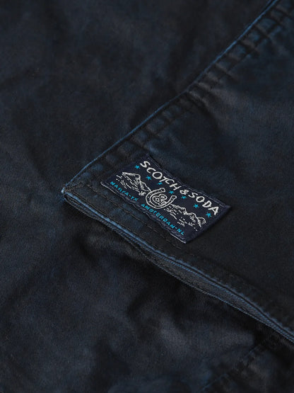 Washed Cotton-Blend Cargo Loose-Fit Bermuda Shorts
