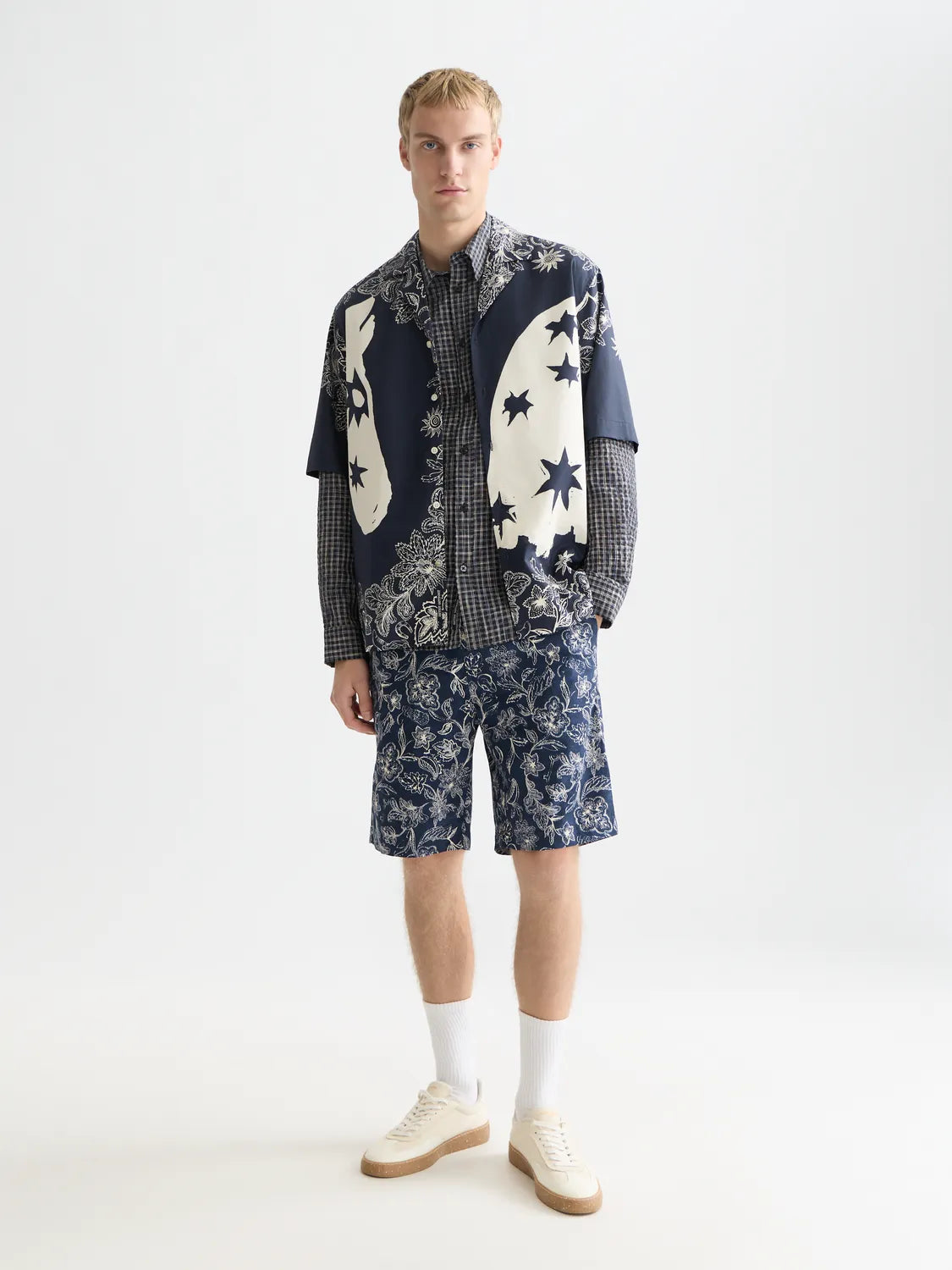 Stuart Printed Stretch Cotton Chino Shorts