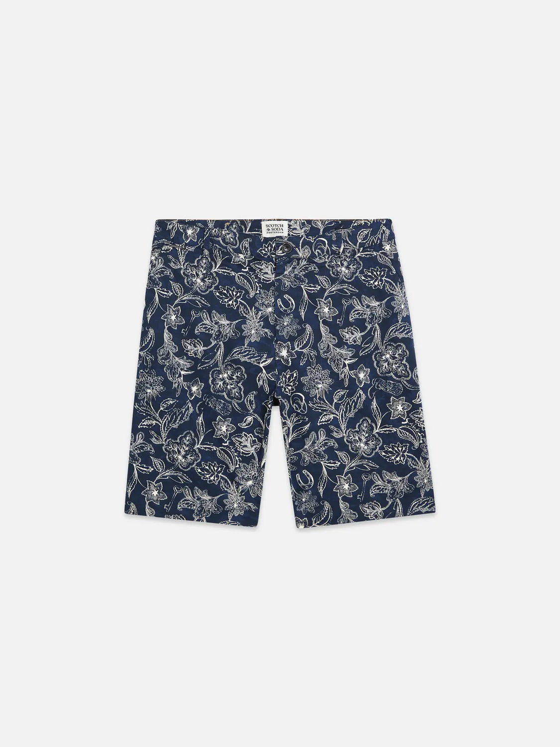 Stuart Printed Stretch Cotton Chino Shorts