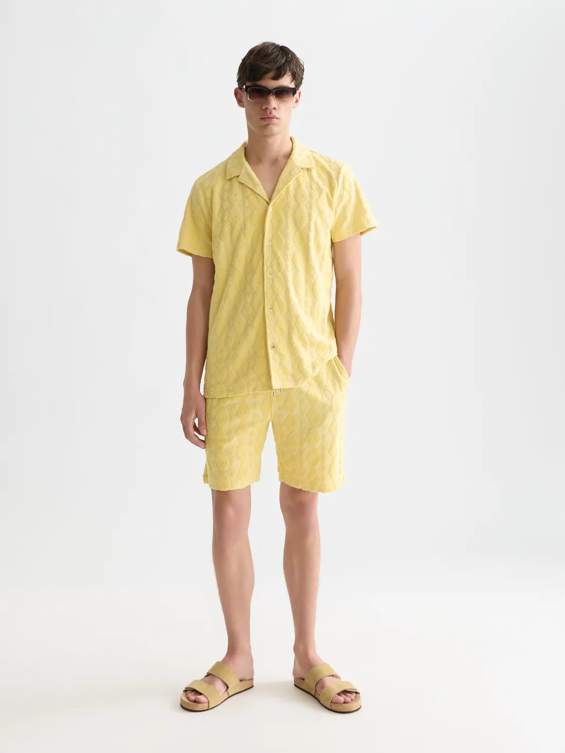 Fave Terry Jacquard Relaxed-Fit Bermuda Shorts