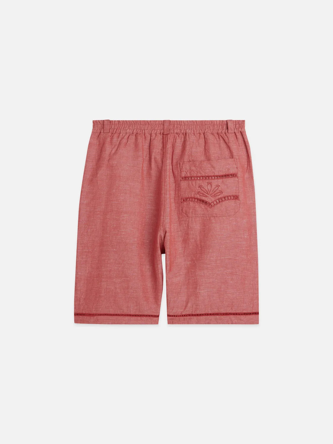 Embroidered Linen-Blend Wide-Fit Bermuda Shorts