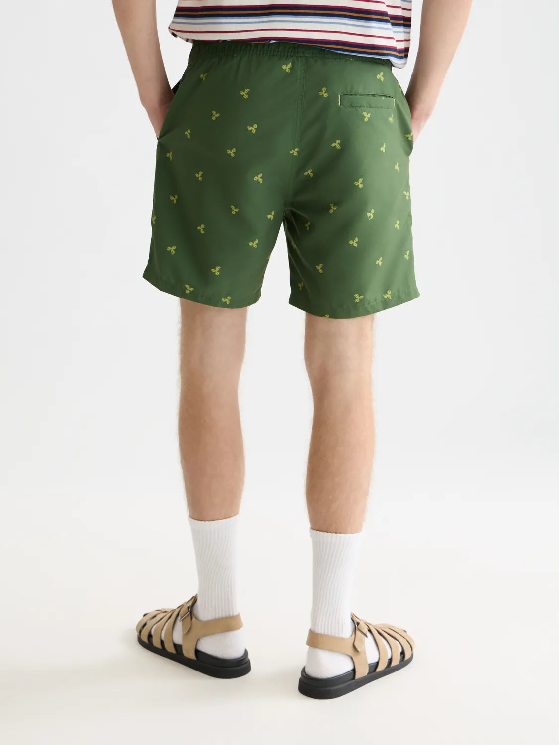 Mini Print Mid-Length Swim Shorts