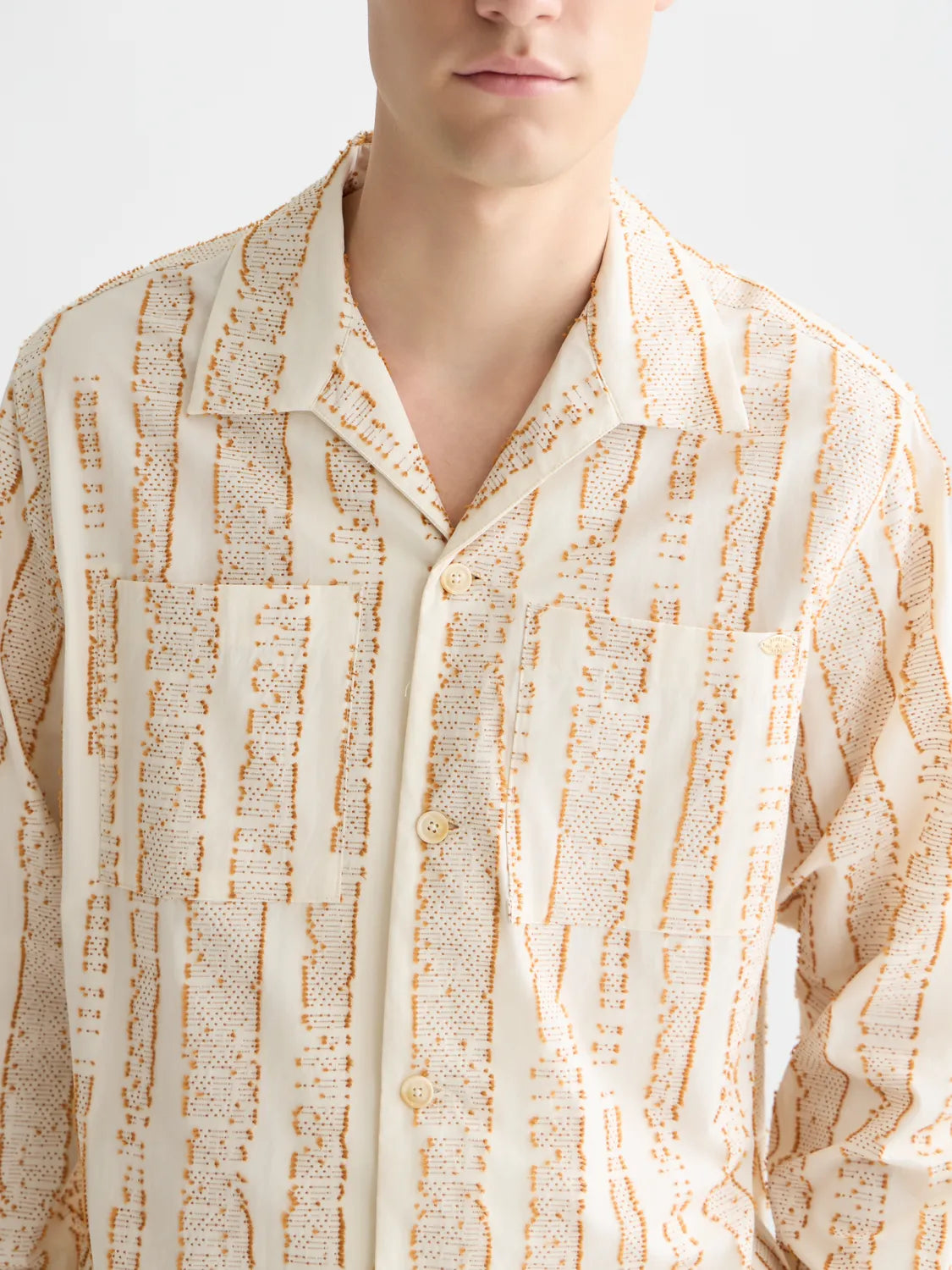 Jacquard Structure Boxy-Fit Shirt