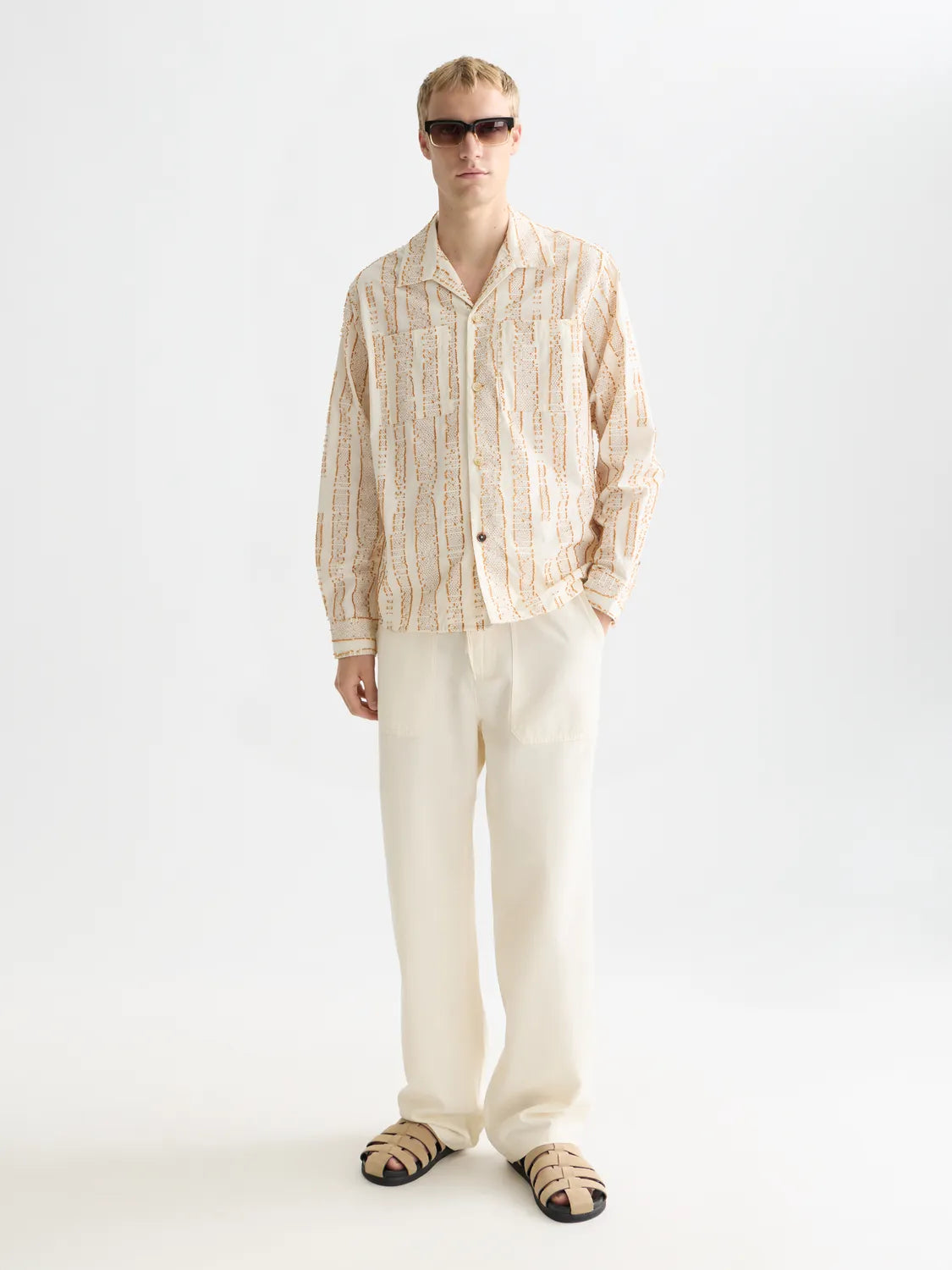 Jacquard Structure Boxy-Fit Shirt