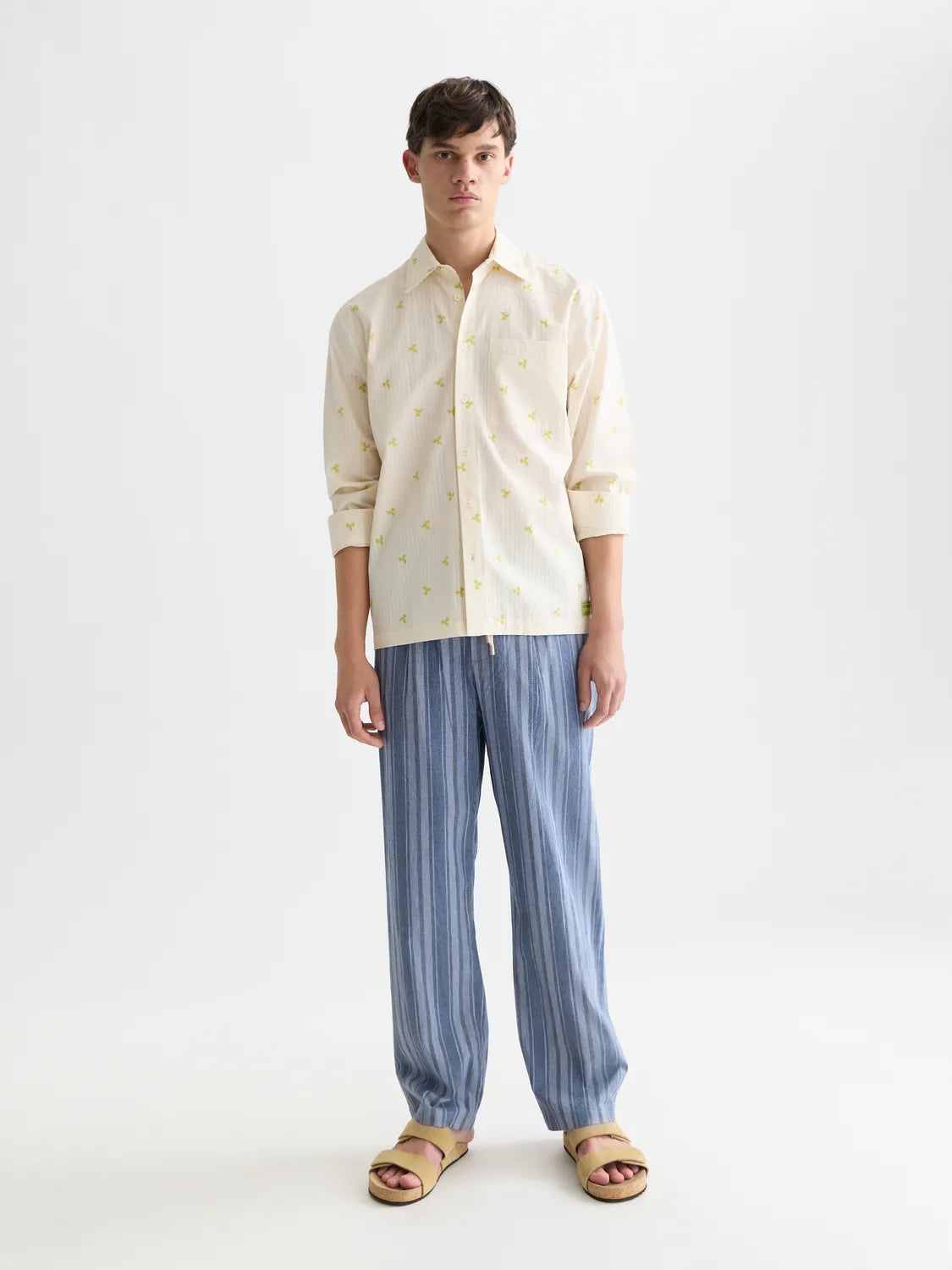 Printed Seersucker Relaxed-Fit Shirt